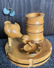 Vintage Rare Wooden Spanish Chicken Toothpick Holder. VGC