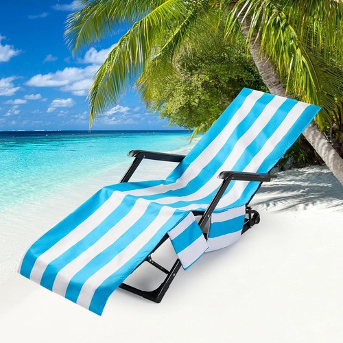 Blue striped beach chair - beach,