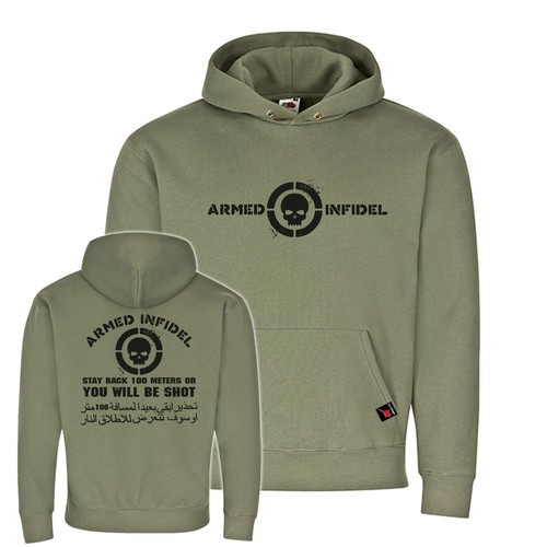 Hoodie armed infidel soldier - infidel,