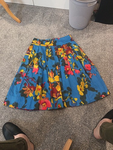 Toast blue pleated floral - blue,