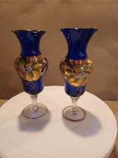 VINTAGE BLUE BOHEMIAN GLASS