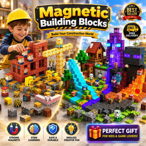 Magnetic building blocks stem - building,
