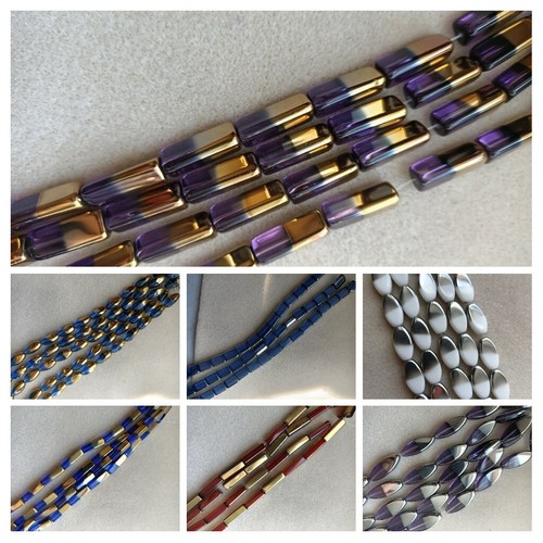 Two tone glass beads mixed - two,