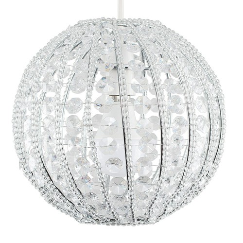 Ornate lampshade round - , clear