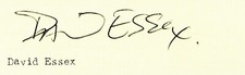 DAVID ESSEX Signed Note - Pop