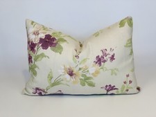 Purple And Beige Floral Rectangular Scatter Cushion Cover 12” X 18”