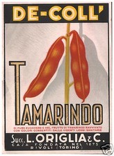 OLD LABEL LABEL SYRUP TAMARIND DE COLL' OIGLIA TORINO RIVOLI