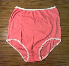 1 Pair Vintage Pink Cotton Panties Granny Panties 