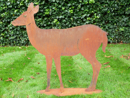 Rusty metal garden deer - garden,