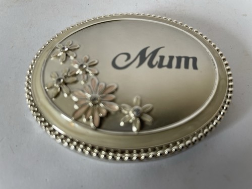 Silver plated engraved mum - plated, 'mum'