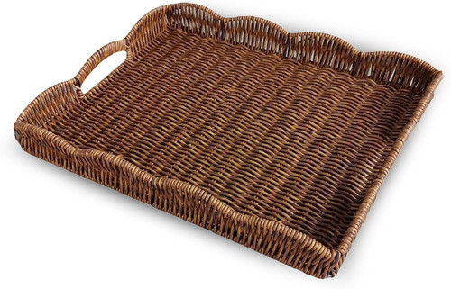 Serving tray with scalloped - with,