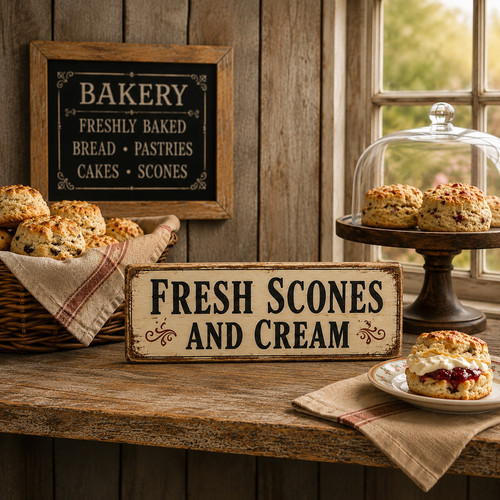 Scones cream sign cafe bakery - cream,