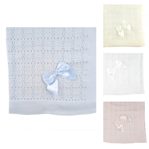 Newborn knitted baby shawl - knitted,