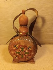 Antique Painted Wood Bottle
