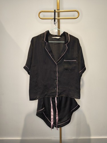 Primark black satin short - satin,
