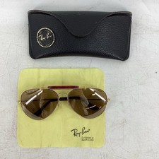Vintage Ray-Ban 50 Outdoorsman 58mm Gold & Brown Aviator Sunglasses  with Case