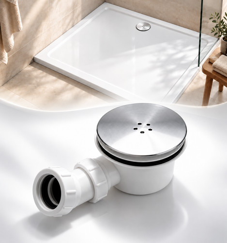 90mm shower waste trap chrome - 90mm,