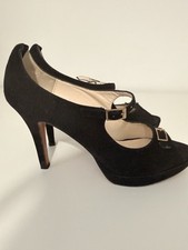 SACHELLE COUTURE suede  peep-toe Heeled Shoes, Size 38 Made In Spain
