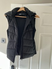 Zara Black Hooded Gilet M