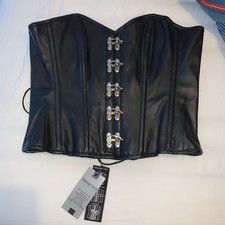 Leather overbust corset, new, size 36, Vintage Goth Steampunk