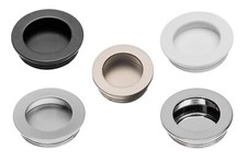 Recessed Flush Sliding Door Handle Finger Pull Circle 40 x 35 x 10mm 5 Colours