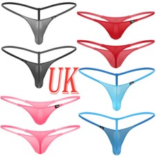 UK Mens T-Back Thongs Low Rise Breathable Bulge Pouch Panties G-String Underwear