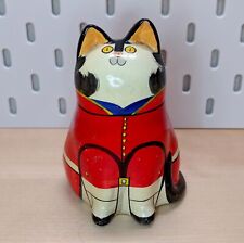 Rare Vintage Cat Kitten Joan de Bethel Rye Pottery Figurine Red Suit.