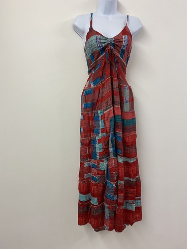 Red maxi dress long summer - red,