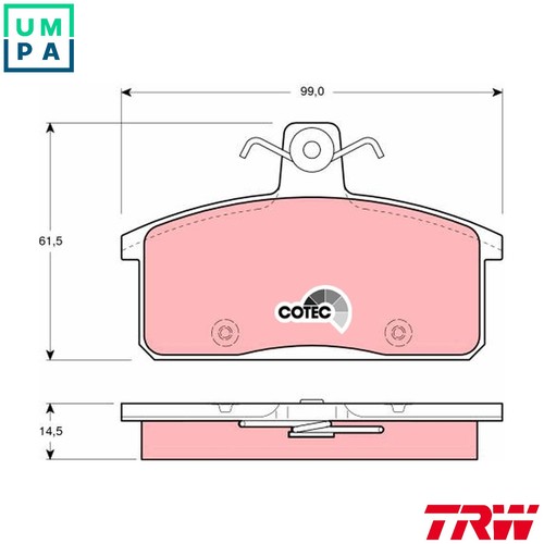Brake pad set - set, disc