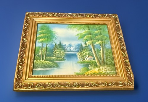Vintage landscape oil painting - oil,