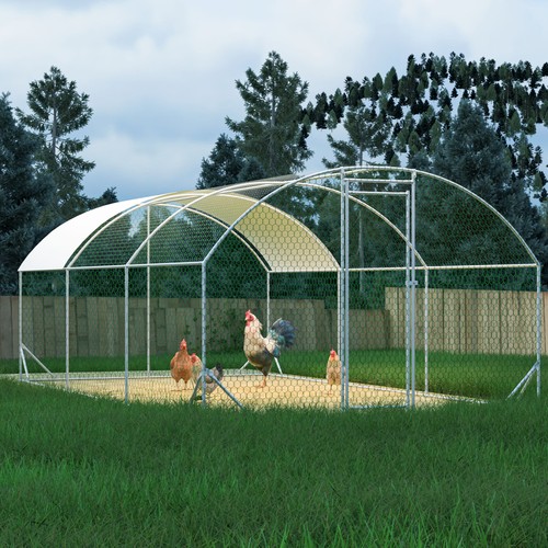 Large metal chicken coop - large,
