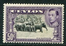 Ceylon 1938-48 50c perf