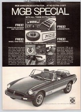 MGB Special Edition Convertible Stereo Luggage Rack Vintage 1977 Advertisement
