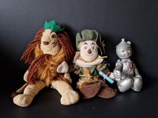 Vintage Wizard of oz Scarecrow, Lion, Tin Man Soft Toys - x3 Bundle - Warner Bro