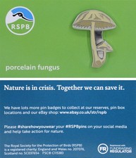 RSPB Pin Badge NIIC Porcelain Fungus P03194