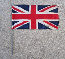 Genuine VE Day Flag - Union Jack - British Flag - Metal 'pole' - HAND HELD