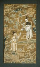 Superb Late 18th / Early 19th Century Chinese Gilt Thread Embroidery Silk Panel.