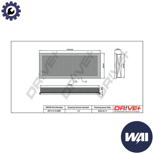 Air filter dp1110 0687 - filter, dp1110.10.0687