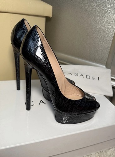Authentic casadei black croc - casadei,