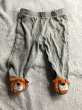 Carters Baby 3 Months Sweatpants Pants Tiger Stretch Elastic Waist Covered Feet