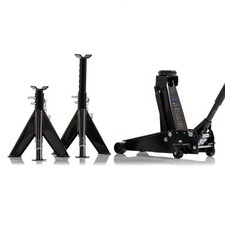 SGS 3 Tonne Heavy Duty Trolley Jack w/ 6 Tonne Axle Stands Set 465mm Lift Height