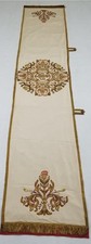Antique French Metllicwork Embroidered Ecclesiastical Altar Frontal 249x53cms