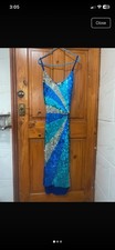 Beautiful blue sequined party