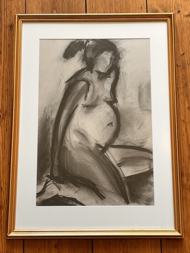 Charcoal figure drawing nude - charcoal,