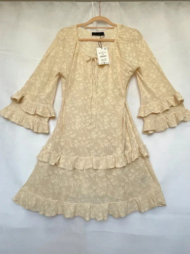 Zara cream mini dress - cream,