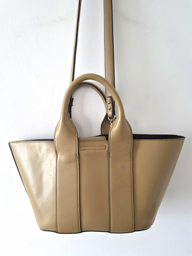 Zara beige faux leather tote - faux,
