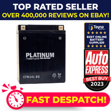 CTM14L-BS PLATINUM AGM Motorcycle Battery Replaces YB14L-A2