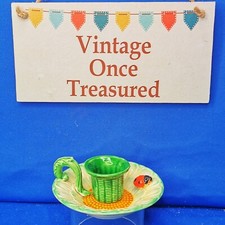 MAJOLICA Sunflower Ladybird * WEE WILLIE WINKIE CANDLE HOLDER * Maruhon Ware