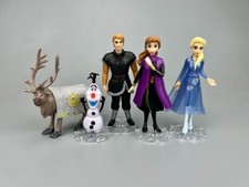 5 pcs Frozen Princess Cake Toppers Elsa Anna Olaf Figures Set Disney Toy Topper