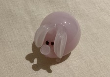 Vintage Small Handmade Blown Glass Pink Pig Figurine Murano Glass Style
